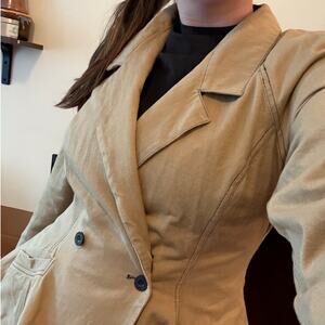 Vintage Carole Little Blazer St Tropez Wear 100% Cotton Peplum Size 14 / L